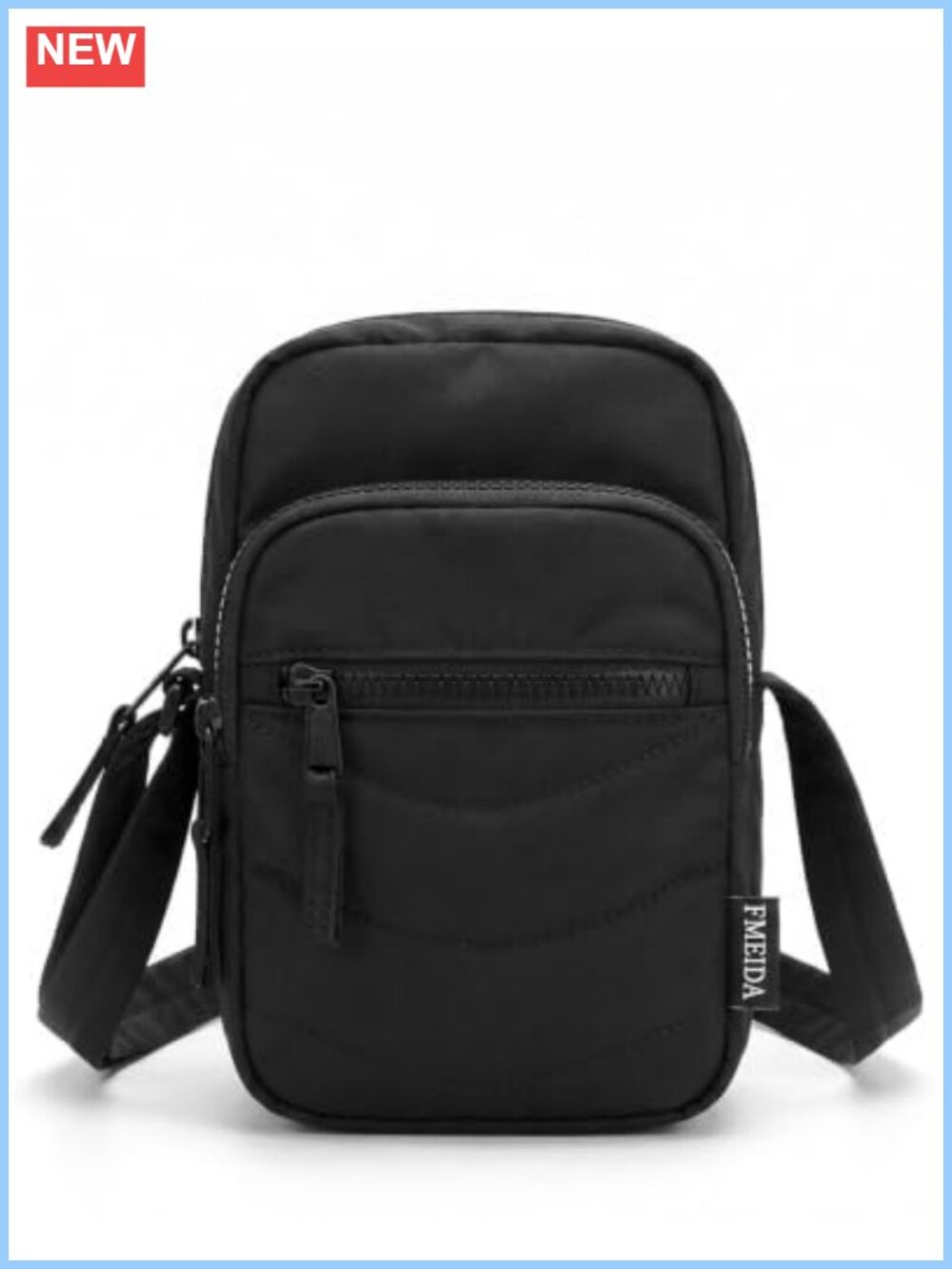 Quilted Nylon Crossbody Purse Anti-Theft Multi-Pocket Travel Bag